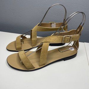 EVERLANE the modern wrap sandals in tan suede size 8